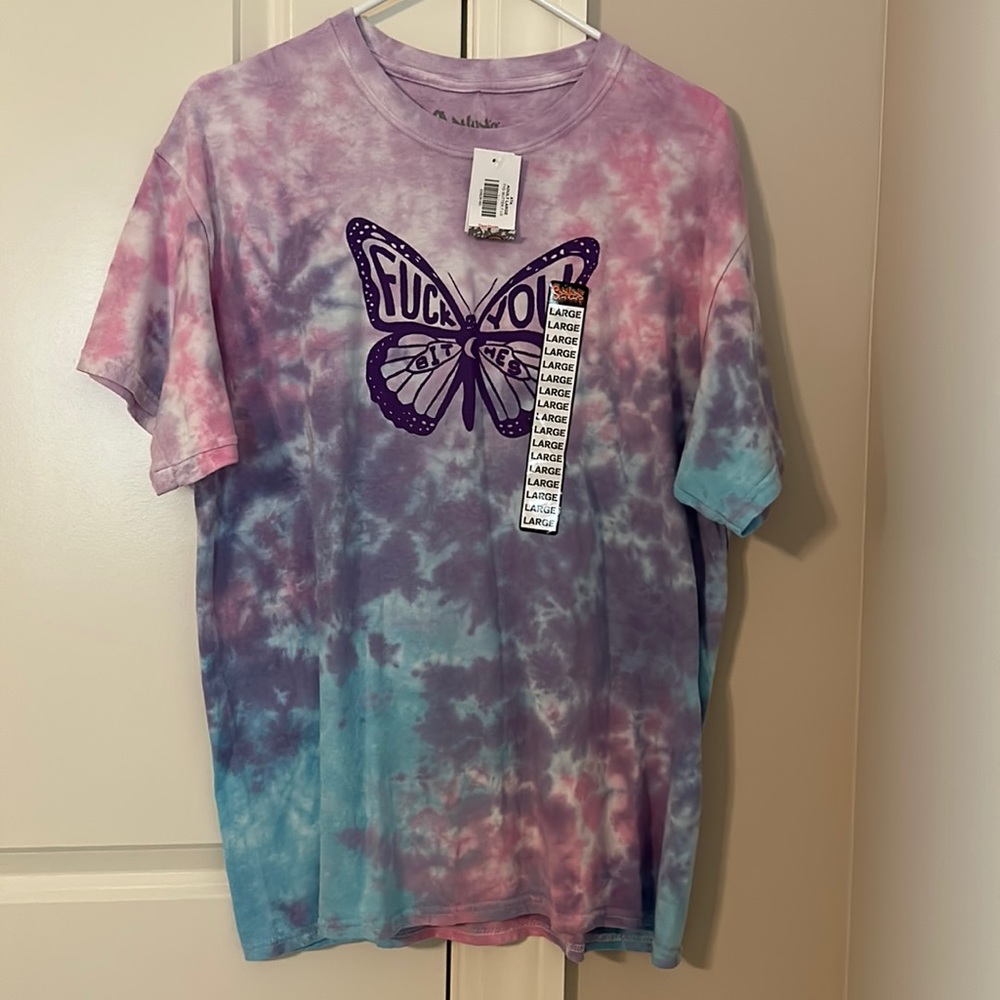 Spencers tie dye f*** You tee shirt
